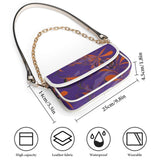 Purple flap shoulder handbag with orange and green botanical paisley pattern, white piping and gold-tone — additional view 10