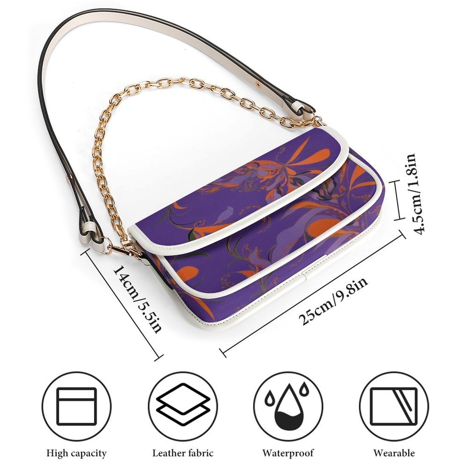 Rich & Rich Purple Passion Botanical Flap Shoulder Handbag