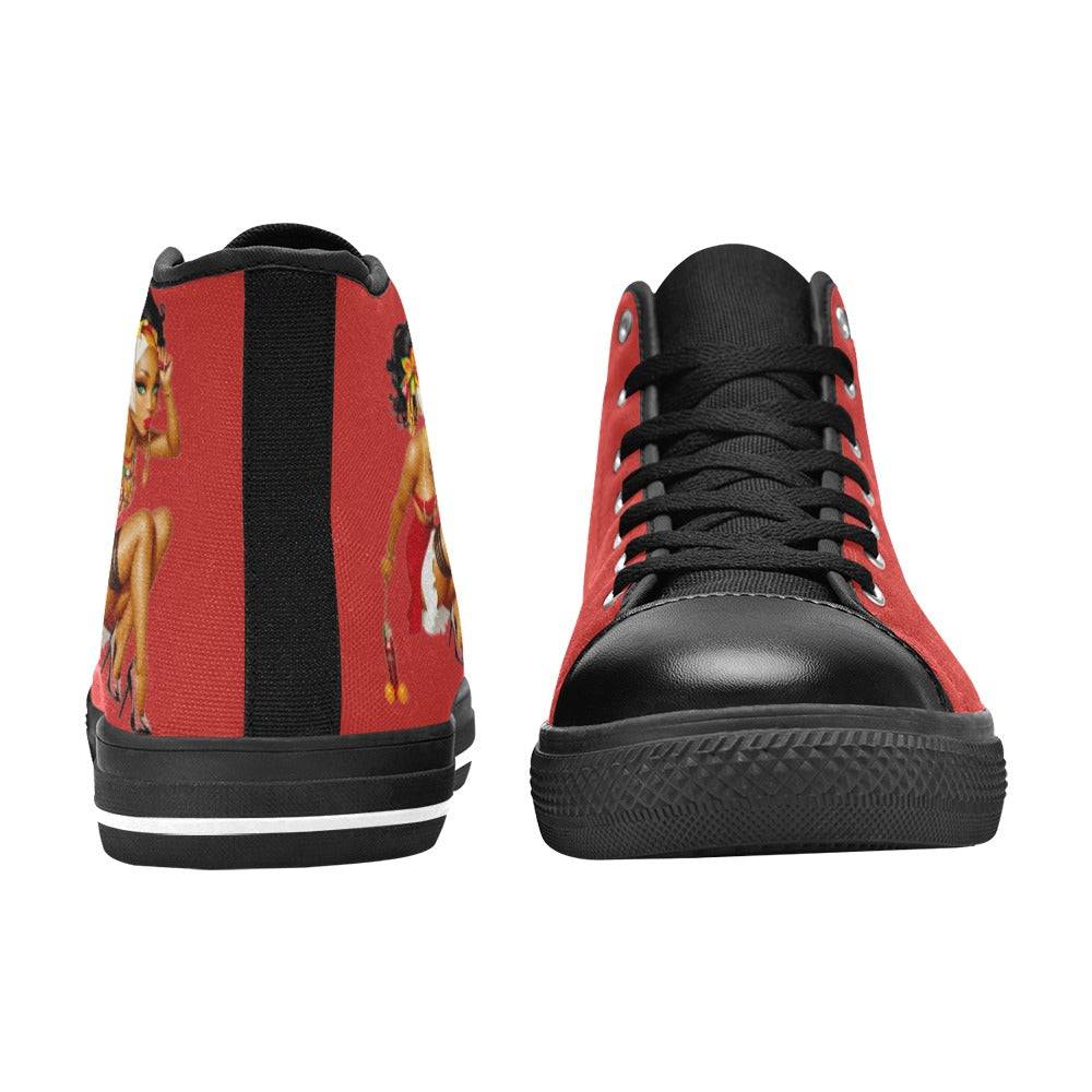 R&RH Red Women's Classic High Top Canvas Shoes - Rich and Rich Homeopportunities 