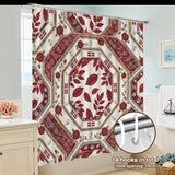 Shower curtain with Crimson Oasis design in crimson and ivory, reinforced metal grommets, 84 by 70.9 inch — additional view 6