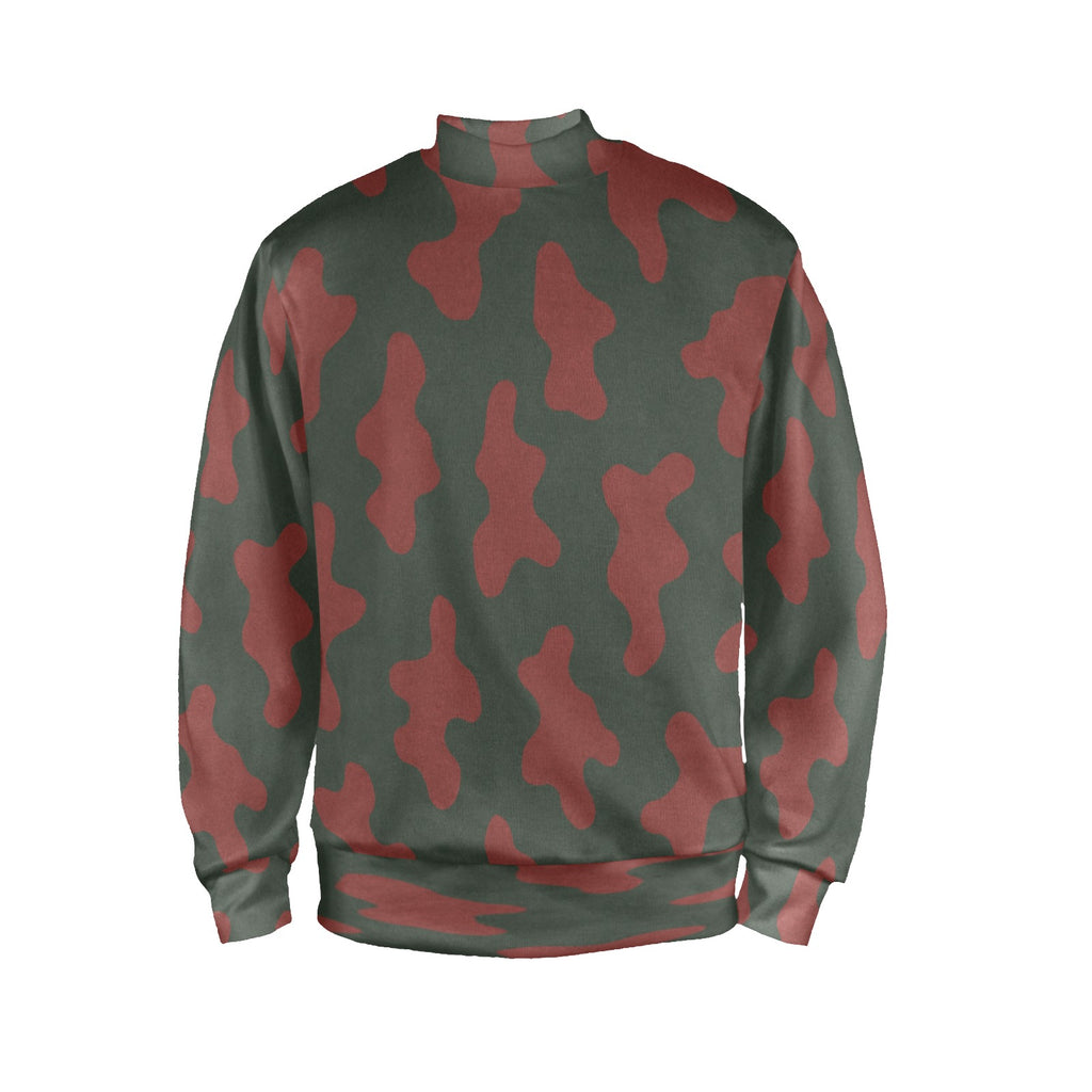 Rich and Rich Red Camo Men's Mock Neck Sweatshirt