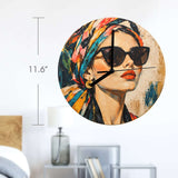 Art O’Clock Glamorous Turbaned Woman Portrait Wall Clock By Rich and Rich