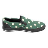 Rich and Rich Women's Forest Green Cream Polka Dot Canvas Slip On Shoes