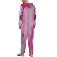 Load image into Gallery viewer, Rich and Rich Pink Her Eyes Pajamas One-Piece Zip-Up Hooded Loungewear
