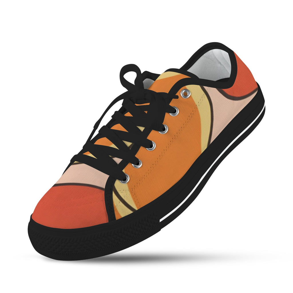 Rich and Rich Orange Abstract Purse Jacket Sneakers with waterproof canvas and adjustable PU leather straps