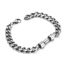 Load image into Gallery viewer, Mens Titanium Steel Dumbbell Bracelet Vintage
