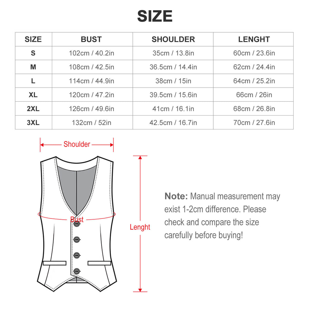 Men's sleeveless classic polyester suit vest with black buttons and front pockets