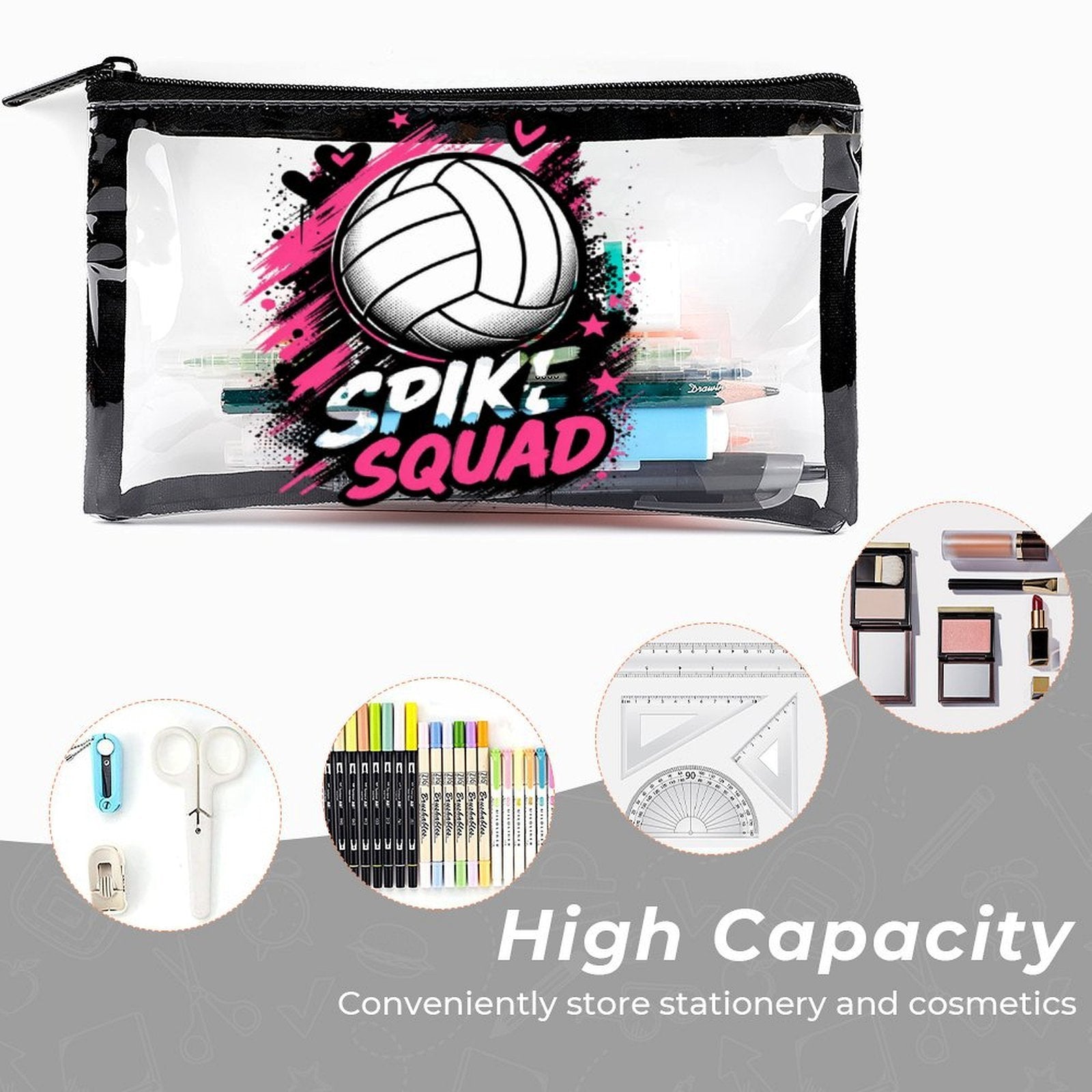 Clear PVC backpack with matching insulated lunch bag and pencil case and mesh side pockets — additional view 6
