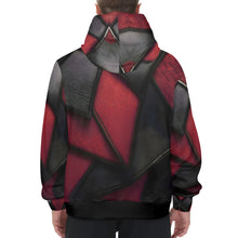 Load image into Gallery viewer, R&amp;RH Burgundy and Black Diagonal Designers Mens Hoodie Men&#39;s Long Sleeve Hoodie (Model H55)
