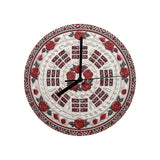 Frameless wooden wall clock with Timeless Bloom artwork and black hands, 11.6 inches