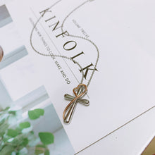 Load image into Gallery viewer, Heart-shaped Cross Necklace - Simple Color Separation Electroplating Design
