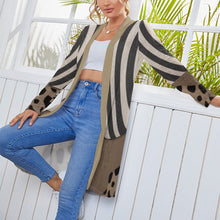 Load image into Gallery viewer, Rich and Rich Women&#39;s Brown and Beige Mid-Length Cardigan
