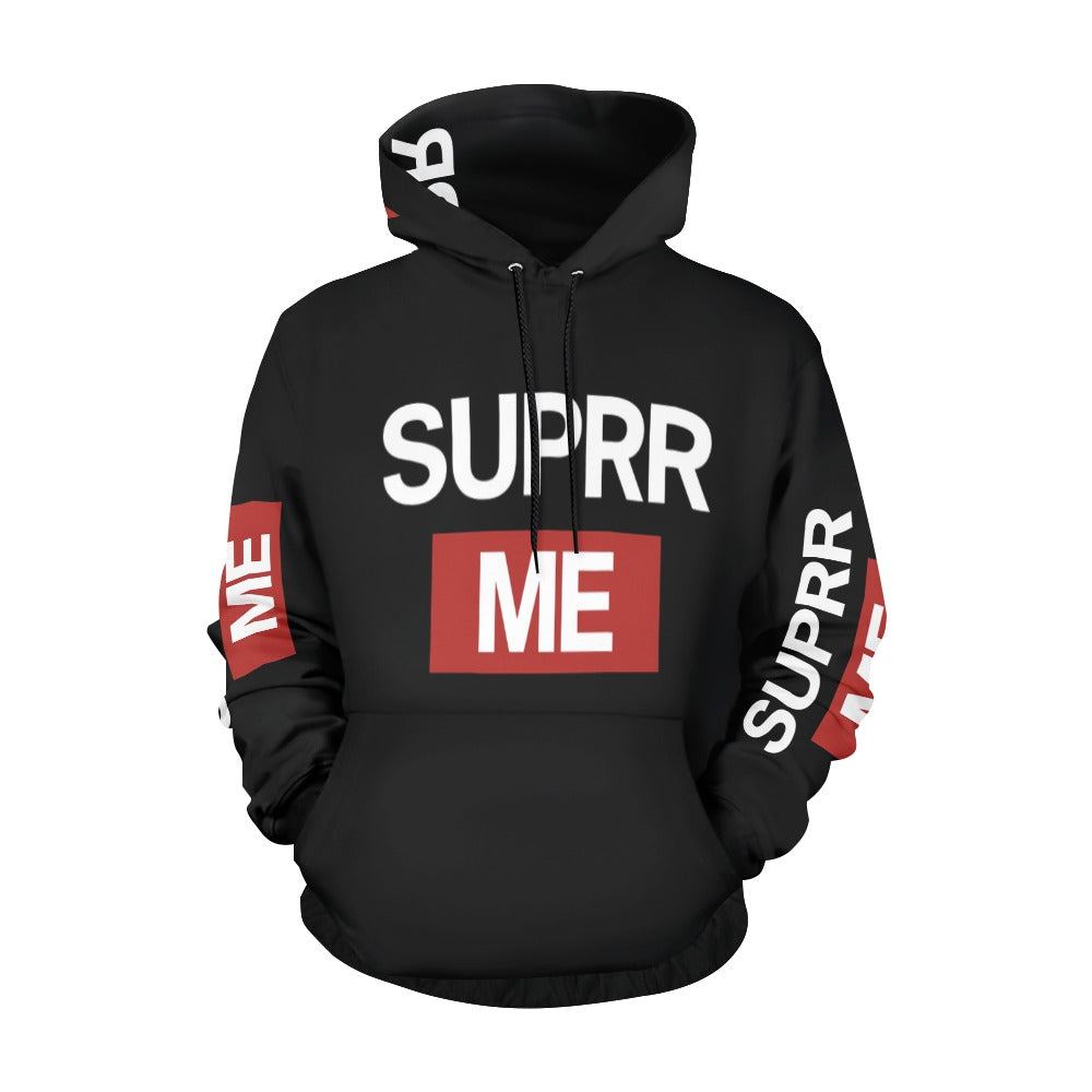 Rich and Rich SUPRR ME Women's Black Hoodie front view on model