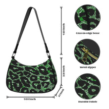 Load image into Gallery viewer, R&amp;RH Emerald Safari Shoulder Bag With Grey Handles
