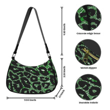 Load image into Gallery viewer, R&amp;RH Emerald Safari Shoulder Bag With Grey Handles Women&#39;s Shoulder Bag-Grey Strap (Model 1748)
