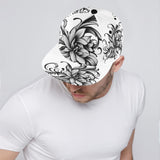 Rich and Rich Men's White Floral Abstract Snapback Hat