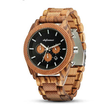 Load image into Gallery viewer, Men&#39;s Wood Chronograph Watch - Six Hand Calendar Sports Casual Timepiece for Men
