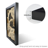 Black framed 24x36 canvas print with golden music-inspired artwork — product detail