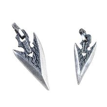 Load image into Gallery viewer, Mens Silver Weapon Necklace with Stone in Weapon Shape

