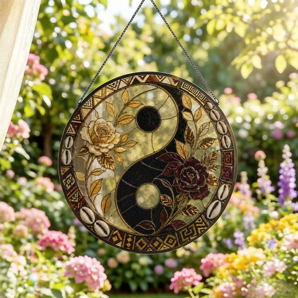 Rich and Rich Harmony Heritage Yin Yang Glass Suncatcher - Rich and Rich Homeopportunities
