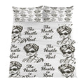 Rich and Rich The Hustle Is Real White 4-Piece Bedding Set with quilt cover, fitted sheet, and pillow shams