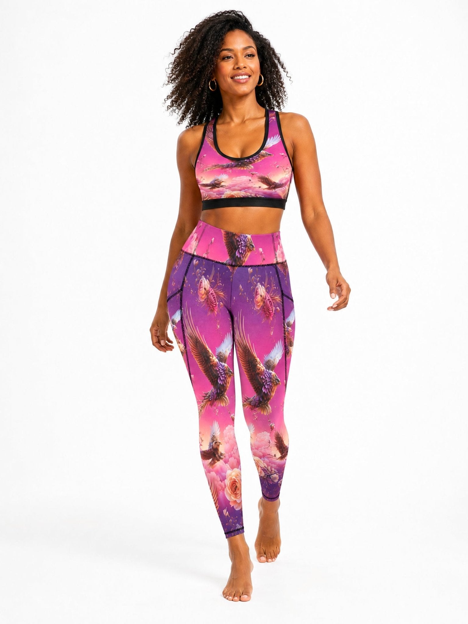 Rich and Rich Pink Nature Inspired Women's Leggings With Pockets - Rich and Rich Homeopportunities