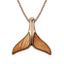 Load image into Gallery viewer, Gum Burl Whale Tail Necklace - Rose Gold
