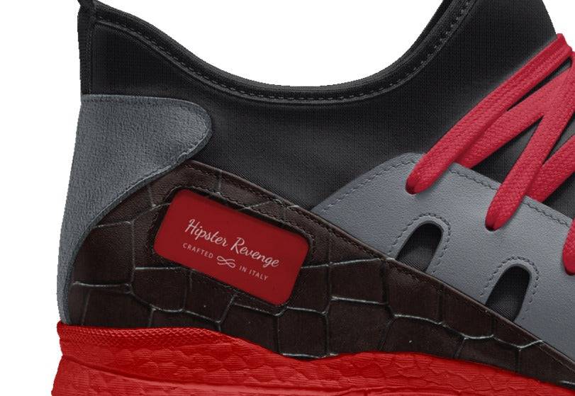 HIPSTER REVENGE red and grey sock runner tennis shoes by KD Swagletes