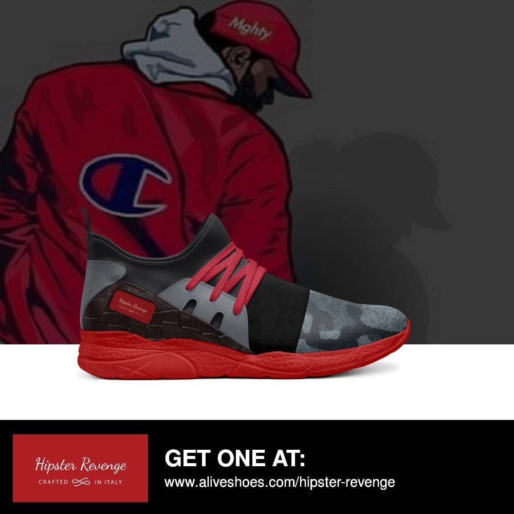 HIPSTER REVENGE red and grey sock runner tennis shoes by KD Swagletes