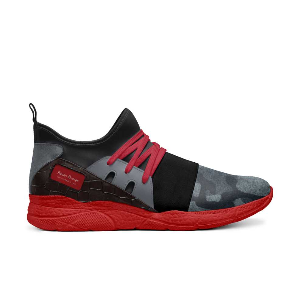 HIPSTER REVENGE red and grey sock runner tennis shoes by KD Swagletes