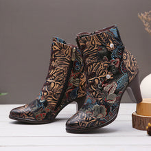 Load image into Gallery viewer, Embroidery Floral Handmade Genuine Leather Boots

