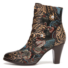 Load image into Gallery viewer, Embroidery Floral Handmade Genuine Leather Boots
