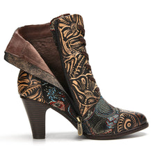 Load image into Gallery viewer, Embroidery Floral Handmade Genuine Leather Boots
