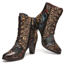 Load image into Gallery viewer, Embroidery Floral Handmade Genuine Leather Boots
