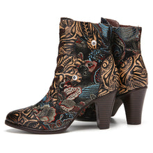Load image into Gallery viewer, Embroidery Floral Handmade Genuine Leather Boots
