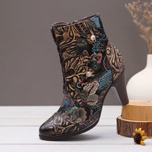 Load image into Gallery viewer, Embroidery Floral Handmade Genuine Leather Boots

