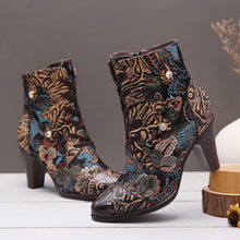 Load image into Gallery viewer, Embroidery Floral Handmade Genuine Leather Boots
