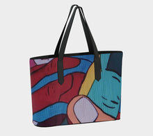 Load image into Gallery viewer, Joining Hands Of Peace Vegan Leather Tote Bag - Rich and Rich Homeopportunities 
