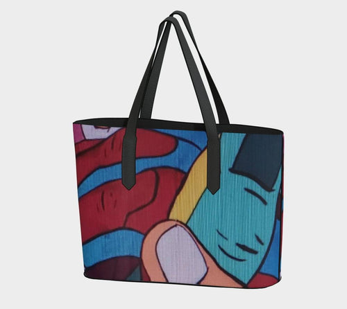 Joining Hands Of Peace Vegan Leather Tote Bag - Rich and Rich Homeopportunities 