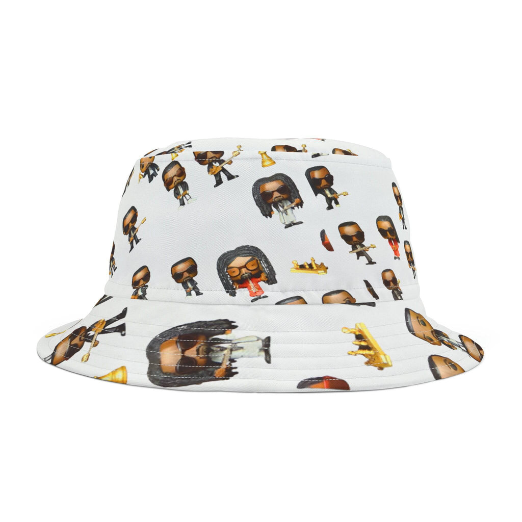 R&RH White Caricature Toons Bucket Hat with unique cartoon design