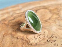 Load image into Gallery viewer, Canadian Jade Silver Ring - 1062
