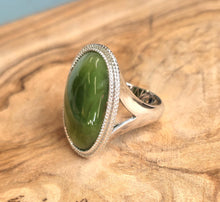Load image into Gallery viewer, Canadian Jade Silver Ring - 1062
