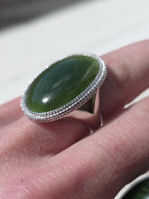 Load image into Gallery viewer, Canadian Jade Silver Ring - 1062
