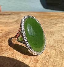 Load image into Gallery viewer, Canadian Jade Silver Ring - 1062
