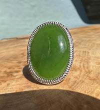 Load image into Gallery viewer, Canadian Jade Silver Ring - 1062
