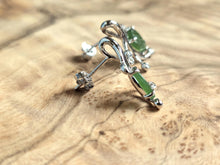 Load image into Gallery viewer, Canadian Jade Leaf and Silver Earrings
