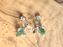 Load image into Gallery viewer, Canadian Jade Leaf and Silver Earrings
