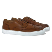 Load image into Gallery viewer, Men&#39;s Don Giovanni Wingtips - Cognac w/ White Sole
