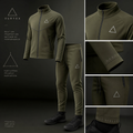 Vertex Equilateral Mark Tracksuit in olive with black geometric Vertex menswear design