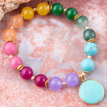 Load image into Gallery viewer, kaleidoscope Multistone Blue Turquoise Charm Bracelet
